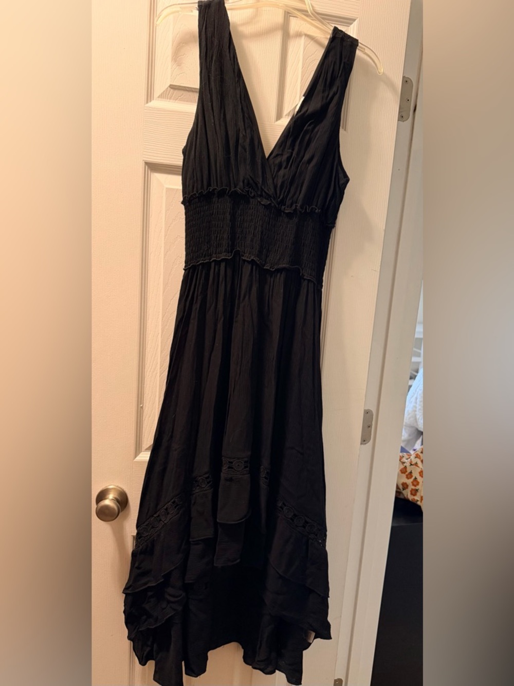 Justify Black V-Neck Smocked Waist Maxi Dress